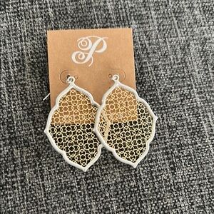 Plunder Elegant Gold and Silver Filigree Earrings